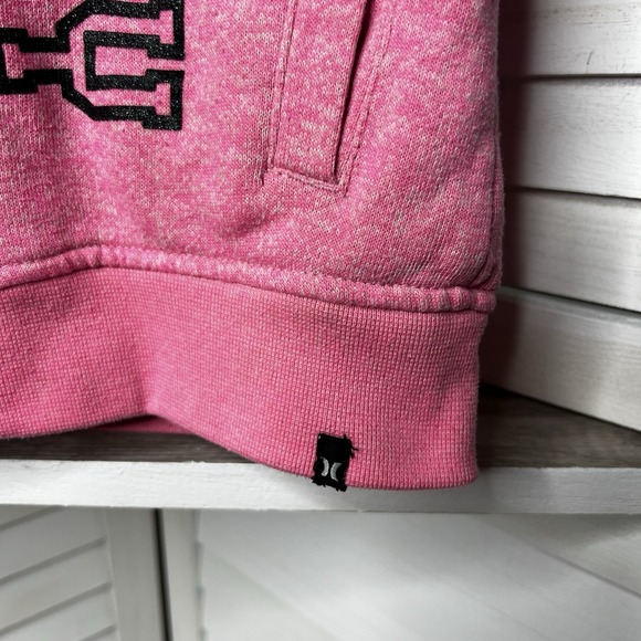 Hurley Girls Double Layer Zip Up Hoodie Size 4/5 Pink & Black Very‎ Good Cond. - Picture 2 of 8